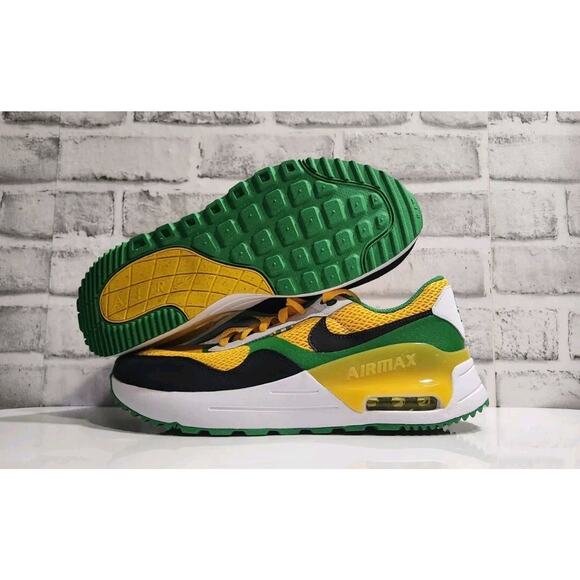 Nike Running Shoes Mens 10 Air Max SYSTM Oregon Ducks Yellow Green DZ7738-700 - Picture 1 of 6